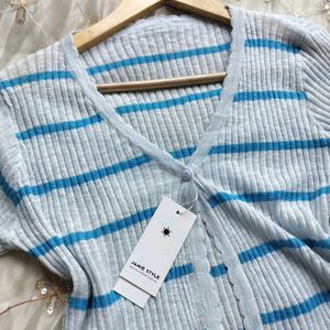 Stripe Thin Crop Sweater