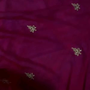 Mazenta Color Chinon Dupatta