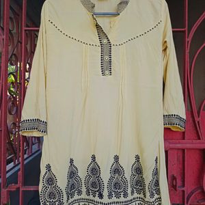 Light Yellow Embroidered Tunic