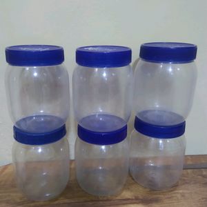 6 Plastic Storage Containers