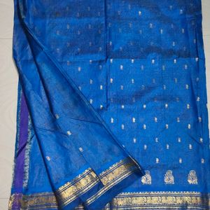 Blue Pure Kanchi Pattu Saree 💙