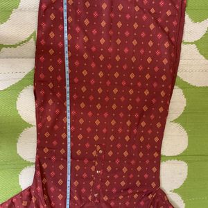 Maroon Printed Kurta