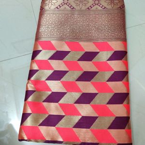 Multi Colour Brand New Saree With Blouse Piece