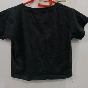 Black Crop T Shirt For Womens Wear