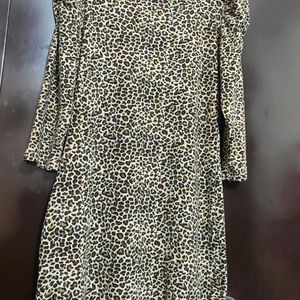 Brown Lion Printed Dress For 34 Bust