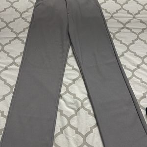 Grey Straight Formal Pants