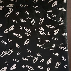 Black Colour White Print  Very Good Fabric