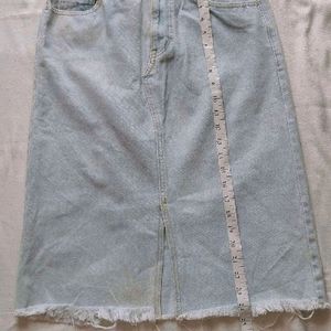 Knees Length Denim Skirt