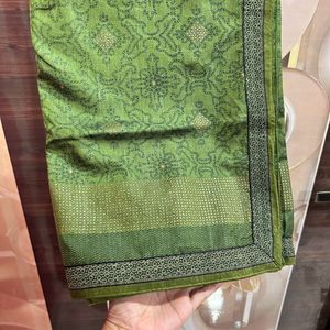 Beautiful Green Saree With Blouse