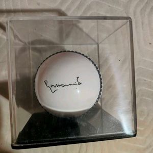 New Rahul Dravid Ball Signed In A Glass Frame