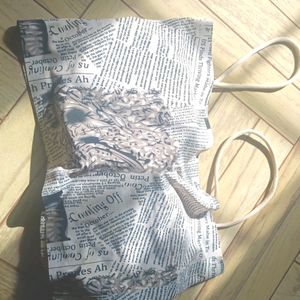 Paper Print Padded Sports Bra