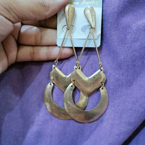 Geometric Gold-Tone Drop Earrings