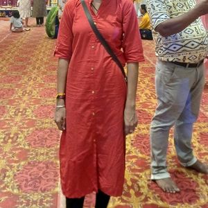 Red Cotton Kurti