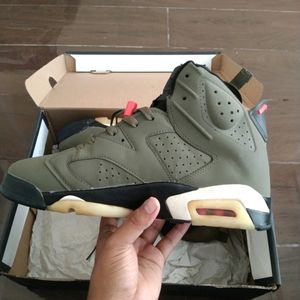 Nike Air Jordan Retro 6 Travis Scott Olive UK8.5