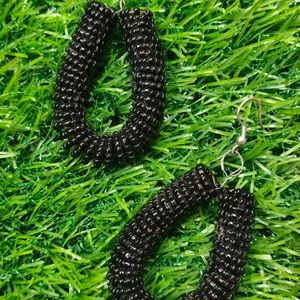 Black Bead Earrings