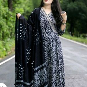 New M Size Anarkali Kurta bottom Dupatta Set