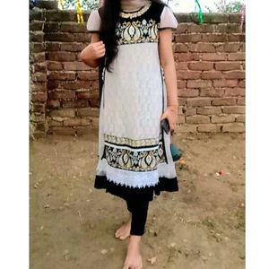 Blant And White Colour Combination Kurti For Women