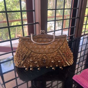 Golden Color Bridal Bag