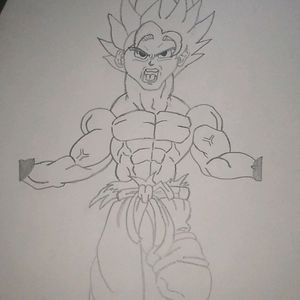 GOKU Hand Drawn Painting A4 Anime