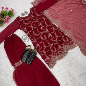 AC 255 Sharara Kurta Dupatta