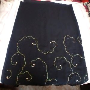 Beautiful Georgette Fancy Chamki Work Black Colour