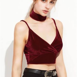 V-Neck Velvet Bralette Top