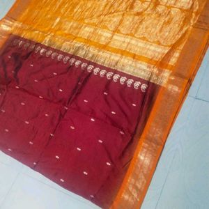 Maroon Colour Pure Gadwal Saree