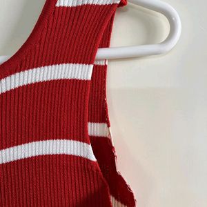 red& white striped bodycon dress