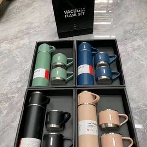 Flask Set with  Steel Cups Combo 500ml - Keeps HO