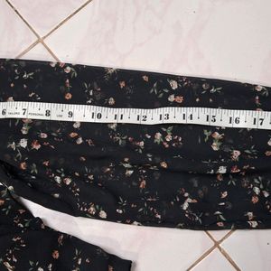 Black Floral Print Crop Top