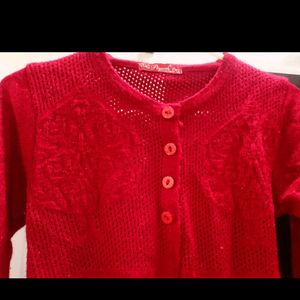 Red Woollen Sweater With Free Gift 🎁