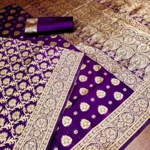 Banarasi Silk Saree With Blouse & Free Gift 🎁