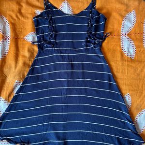 Blue Strap Stripe Dress