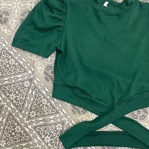 Wrap waist AGreen Top