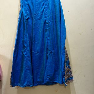 Blue Colour Leganga Crop-top Set Size S