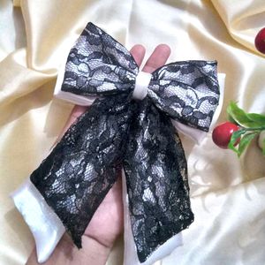 Lace Double Layered Bow Clip