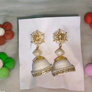 Kundan Quilling Paper Earrings 🤍