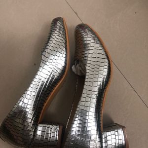 Silver Shoetopia Heels