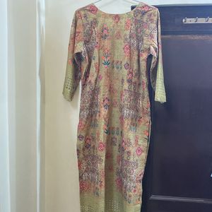 Green Sequence Floral Kurta