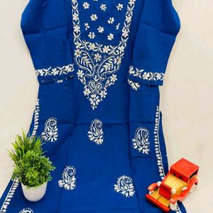 Lakhnawi Chikankari Cotton Kurti