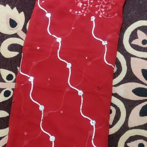 Red Aari Tari Saree