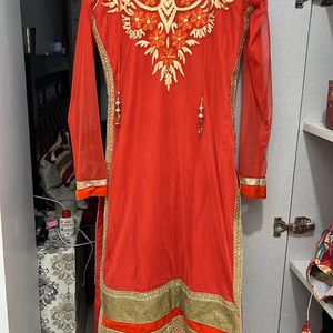 Heavy Both Side Work Long Designer Kurti For 38-40