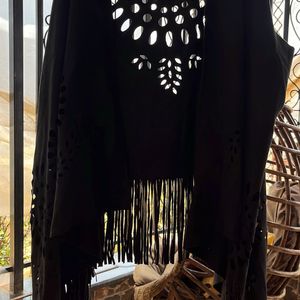 Black Boho Fringes Jacket