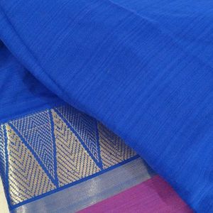 Royal Blue Cotton Silk Saree !!!