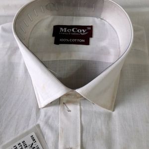 Men's White Formal Shirt Full Sleeves Office Wear