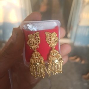 New Never Used Earrings Golden Designer