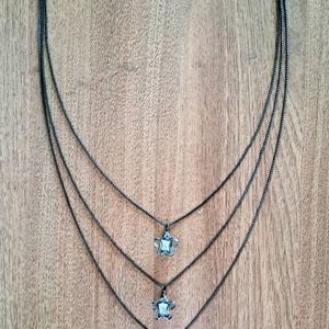 Black 3 Layered Star Necklace