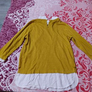 Yellow Full Sleeves Collar T-shirt