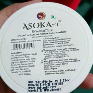 Ashoka Premium Sandal Powder Wth Natural Sunscreen