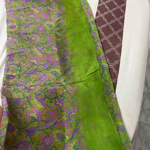 Green Purple Dishan Crepe Saree